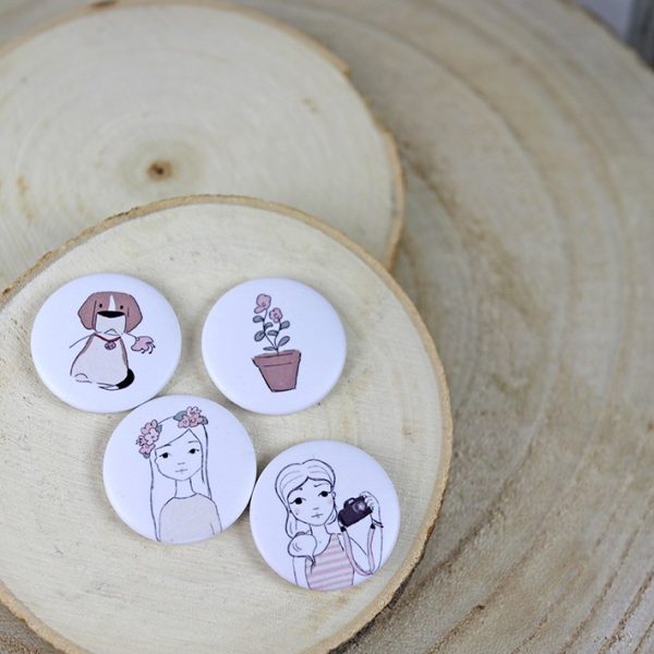 Set de 4 chapas Adorable Zoe 2.0, especiales para scrapbooking