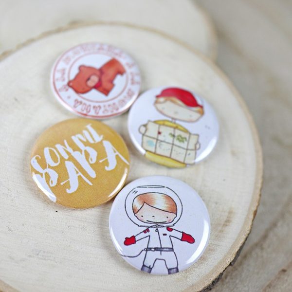 Set de 4 chapas A la montaña, especiales para scrapbooking