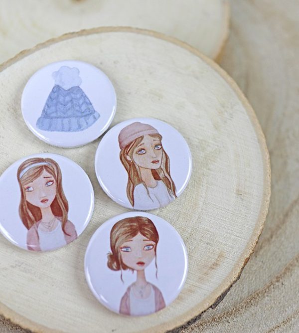 Set de 4 chapas Alma, especiales para scrapbooking