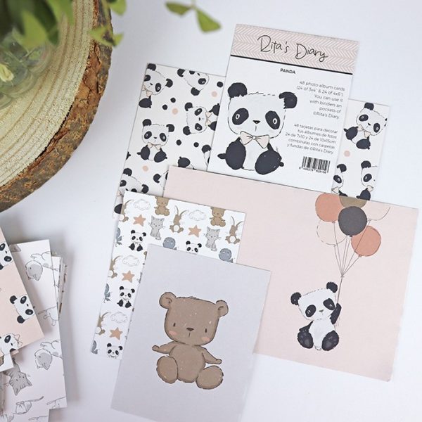Set de tarjetas Ilustraciones de Pequeño Panda - Imagen 2