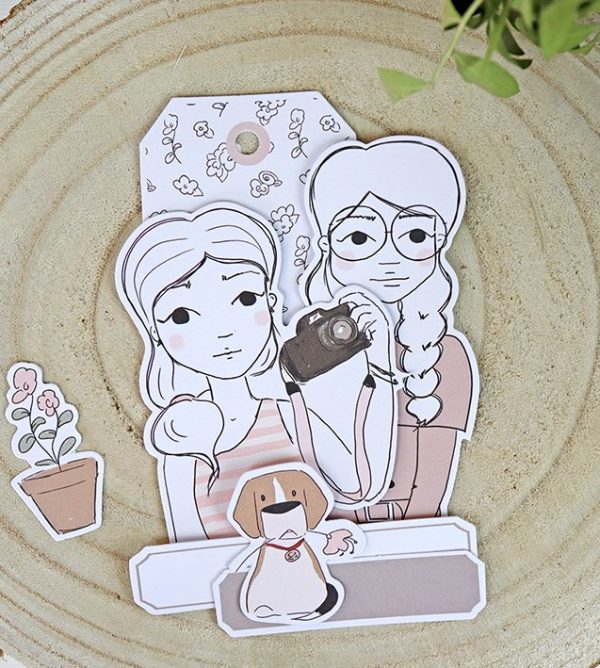 Set de troquelados o die cuts para scrapbooking de la colección Adorable Zoe 2.0. Diseño de Alúa Cid