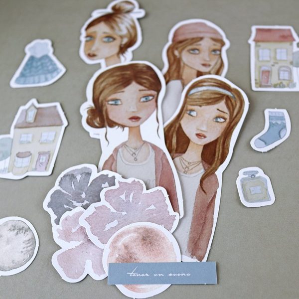 Set de troquelados para scrapbooking de la colección Alma. Diseño de Alúa Cid