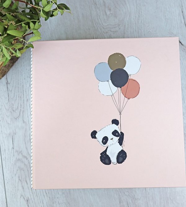 Carpeta 6x8" Pequeño Panda para fotos de bebé. Para álbum de fotos o scrapbooking