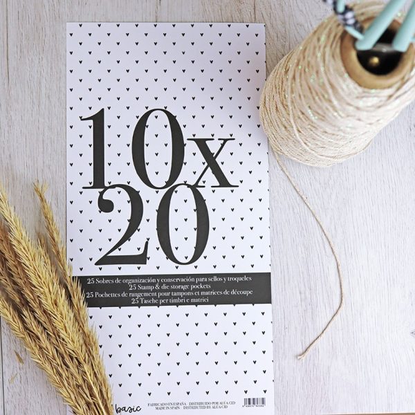 sobres organización 10x20 cm para sellos de scrapbooking