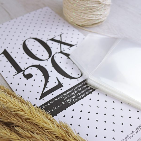 sobres organización para sellos de scrapbooking