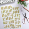 Pegatinas chipboard alfabeto mostaza, para scrapbooking y manualidades creativas