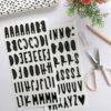 Pegatinas chipboard alfabeto negro, para scrapbooking y manualidades