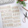 Pegatinas chipboard alfabeto salmón, para scrapbooking y manualidades creativas