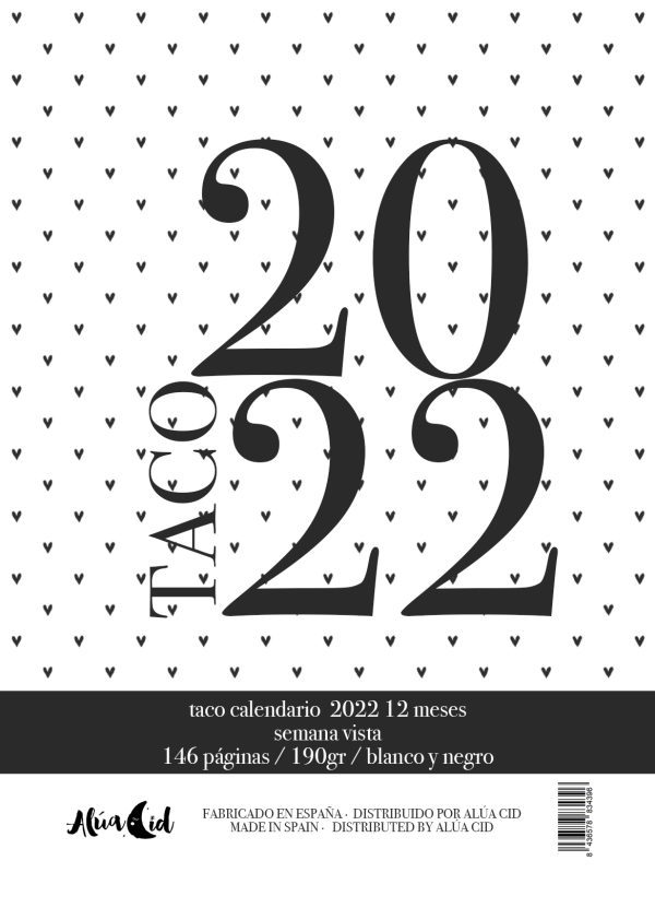 Taco calendario anual 2022 para soporte de sobremesa