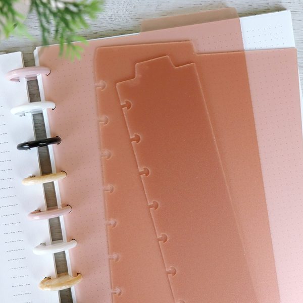 Set de 3 separadores para libretas de disco rosa transparente, de Alúa Cid
