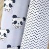 Telas panda azul/zigzag. Pack 2 fat quarter - Imagen 3