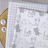 Tela Panda cuadrito gris, diseñada por Alúa Cid