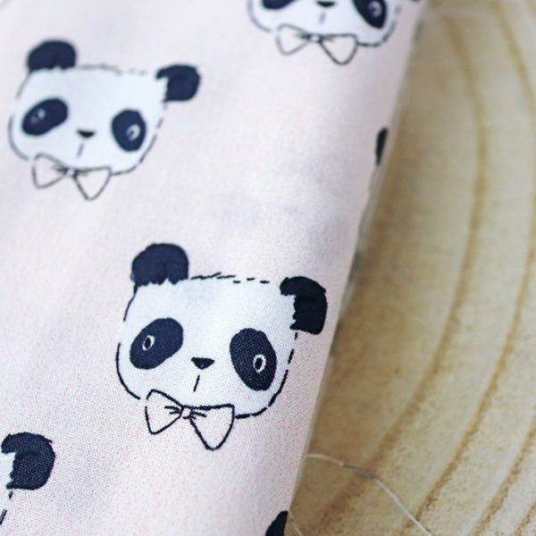 Tela Pandas salmón, diseñada por Alúa Cid