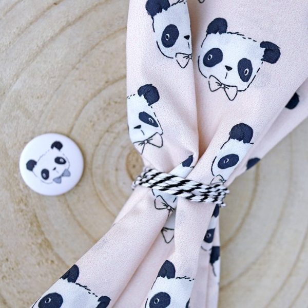 Tela Pandas salmón PASTEL - Imagen 4