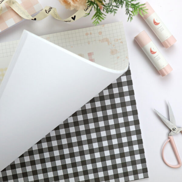 Bloc de 36 papeles Básicos de cuadros para scrapbooking - Imagen 3