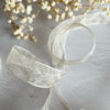 Lazo organza arena, por metro. Especial para proyectos de scrapbooking
