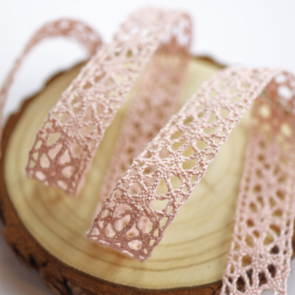 Lazo crochet Rosa bailarina, por metro - Imagen 2