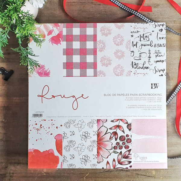 Bloc de papeles Rouge para scrapbooking, con hoja de troquelados