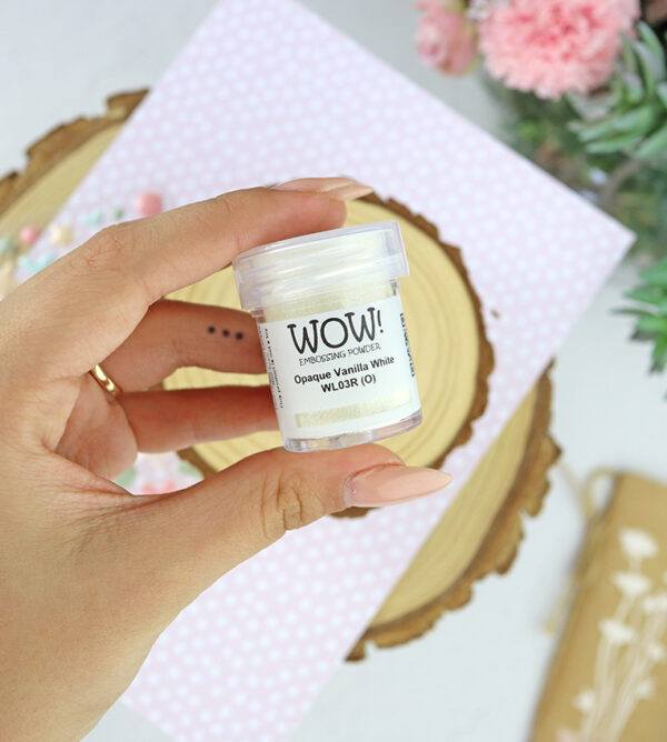 Polvos de emboss Opaque vainilla white de WOW!