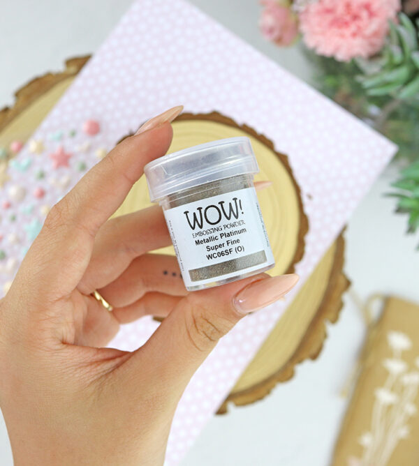 Polvos de emboss Metallic platinum Super fine de WOW!