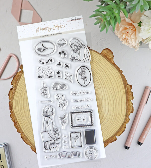 Set de sellos Mrs Maple - Postales, de Lora Bailora