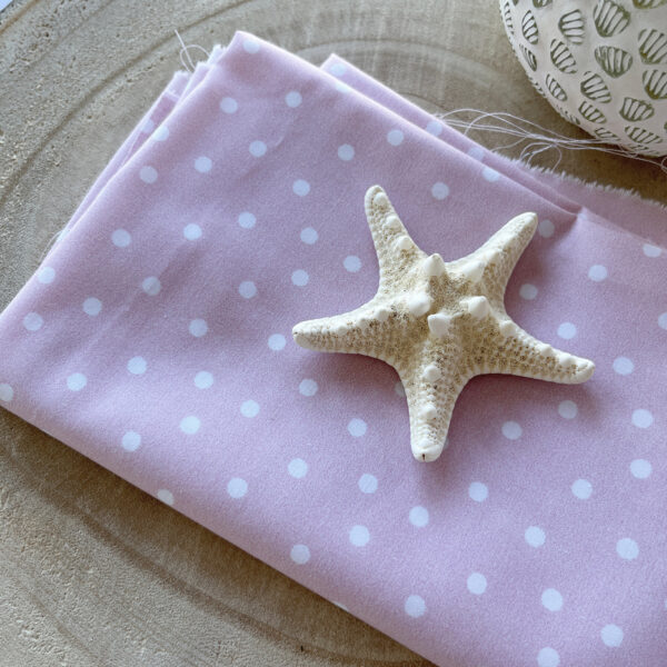 Tela Topitos en rosa, para trabajos de costura creativa. Diseñada por Alúa Cid
