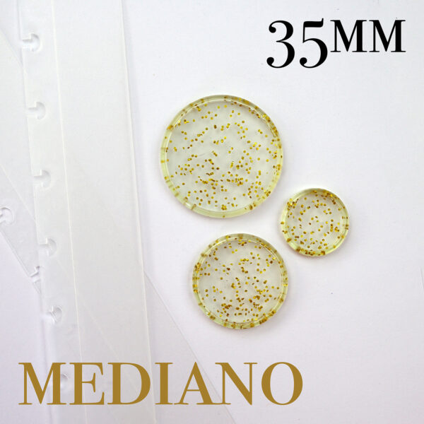 Disco mediano de 35 mm glitter para encuadernación con disco