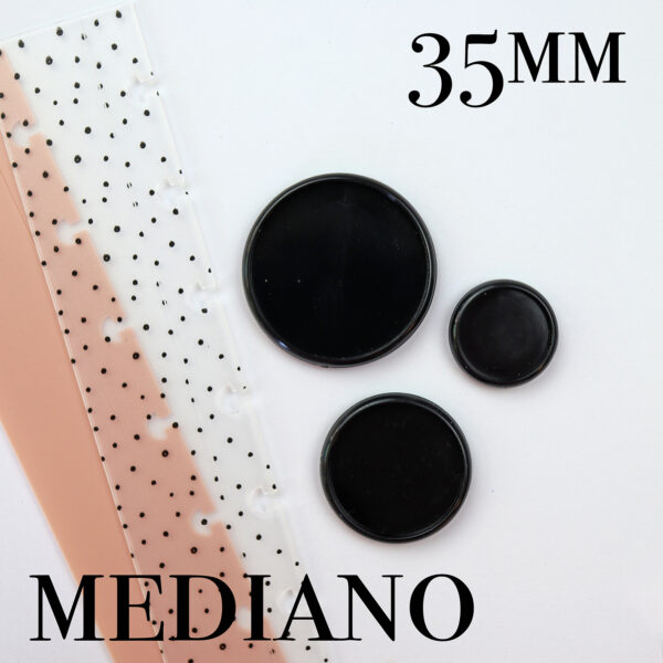 Disco mediano de 35 mm negro para encuadernación con disco