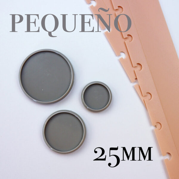 Disco pequeño de 25 mm gris topo para encuadernación con disco