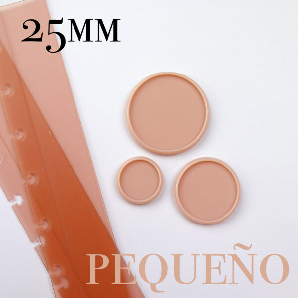 Disco pequeño de 25 mm nude para encuadernación con disco