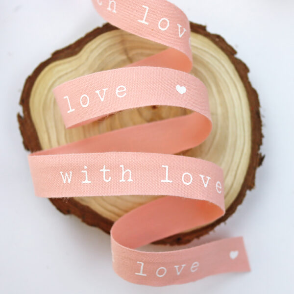 Lazo With Love Rosa, para packaging, scrapbooking y manualidades