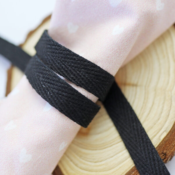 Lazo sarga color negro, para scrapbooking y manualidades