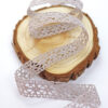 Lazo crochet color gris topo por metro. Para scrapbooking y costura creativa