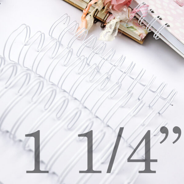 Wire-O 1+1/4" color Blanco, 2 unidades para encuadernar trabajos de scrapbooking