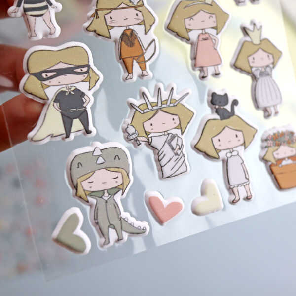 Set de pegatinas puffy Pelele ilustraciones - Imagen 4