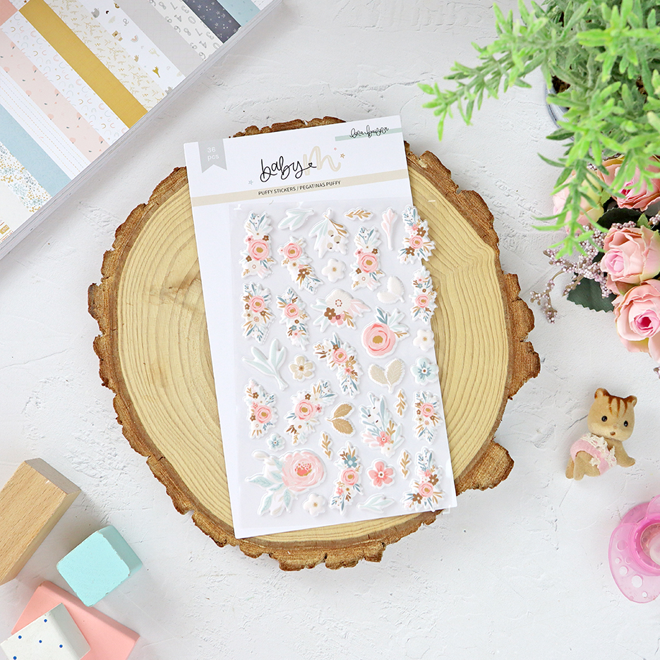 Pegatinas puffy Flores Baby M de Lora Bailora - Imagen 4
