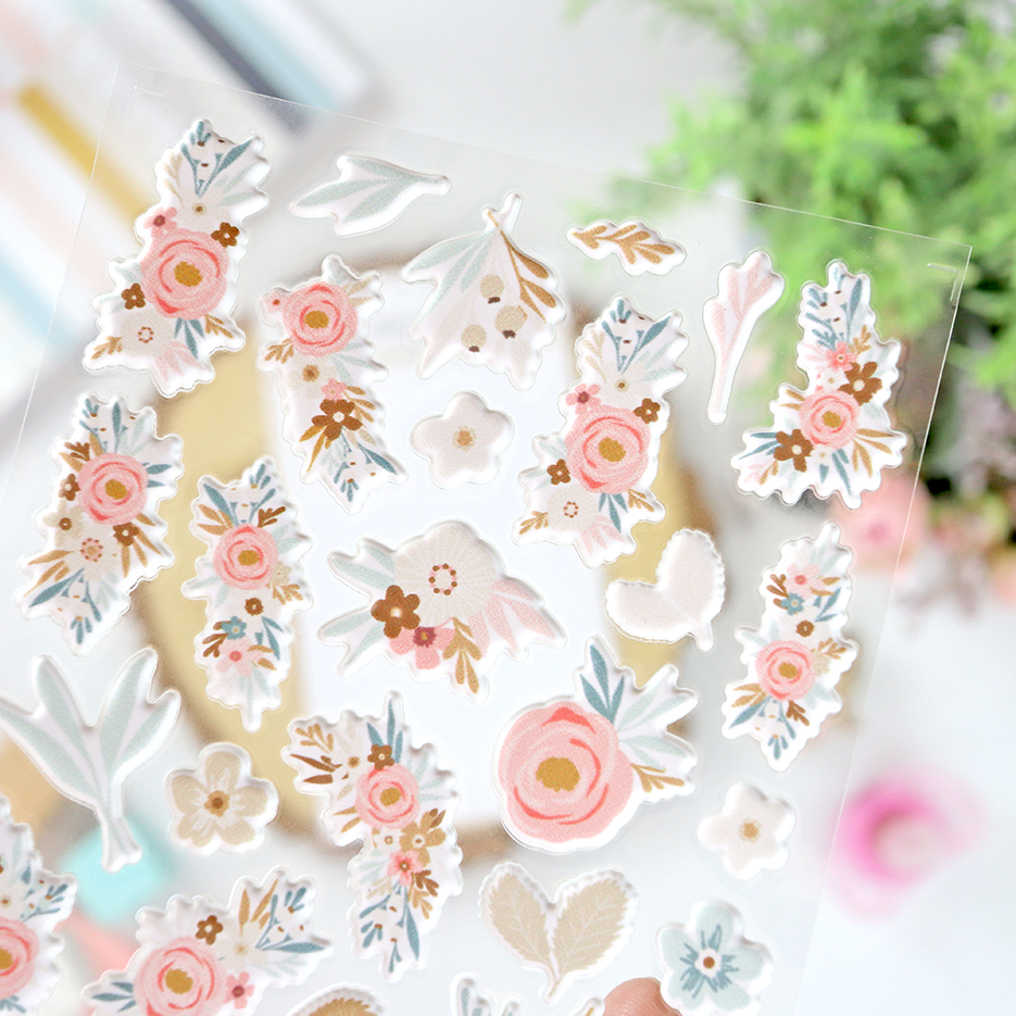 Pegatinas puffy Flores Baby M de Lora Bailora - Imagen 3