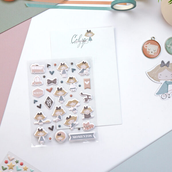 Set de pegatinas puffy Celia - Imagen 2