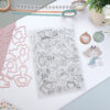 Set de sellos con troquel Celia, diseñado por Alúa Cid. Para manualidades y scrapbooking