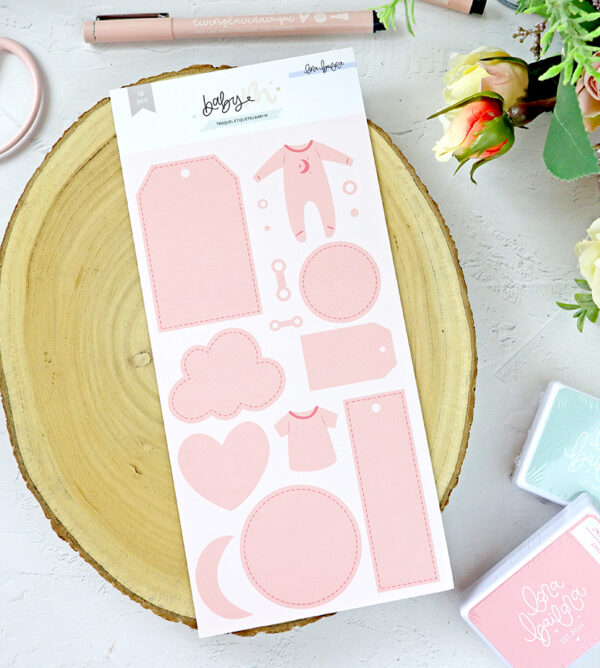 Set de troqueles Etiquetas Baby M, de Lora Bailora