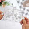 Set de sellos Me planto. Diseño de la ilustradora Alúa Cid. Para scrapbooking y manualidades