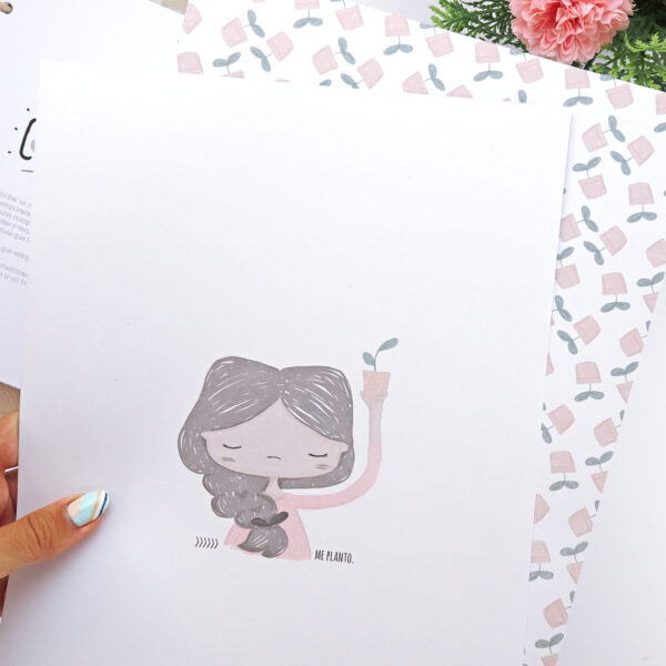 Set dos láminas Me planto, para crear las portadas de tu libreta personalizada. Diseño de la ilustradora Alúa Cid