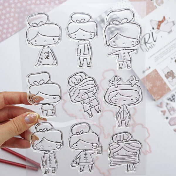 Set de sellos Ari, para scrapbooking. Diseño de Alúa Cid