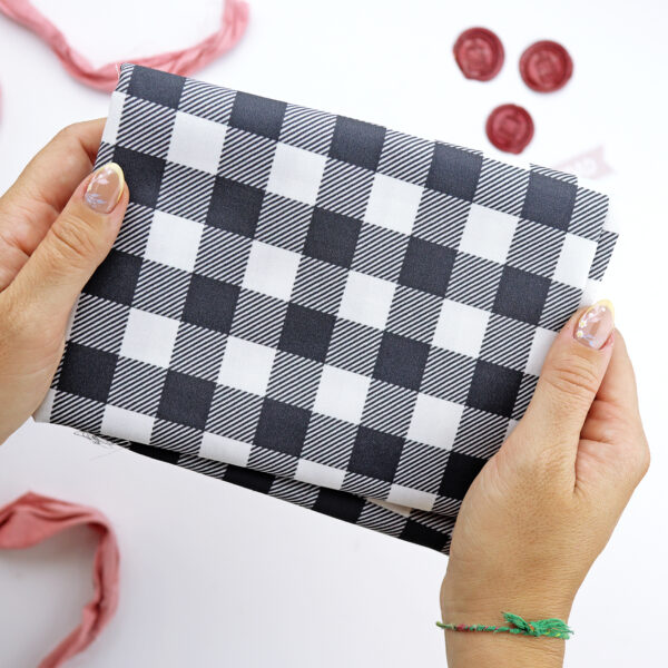 Tela Vichy, de la colección Aridad. Para trabajos de costura creativa. Diseño de Alúa Cid
