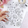 Set de sellos Camelias, para scrapbooking y manualidades