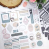 Hoja de troquelados Libertad Invierno Etiquetas, para scrapbooking y manualidades. Diseño de Alúa Cid