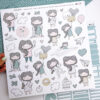 Hoja de troquelados Libertad Otoño Ilustraciones, para scrapbooking y manualidades creativas. Diseño de Alúa Cid