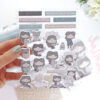 Set de pegatinas puffy Libertad Invierno, para scrapbooking y manualidades creativas. Diseño de Alúa Cid