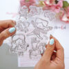 Set de sellos A6 Libertad Verano, para scrapbooking y manualidades creativas. Diseño de Alúa Cid