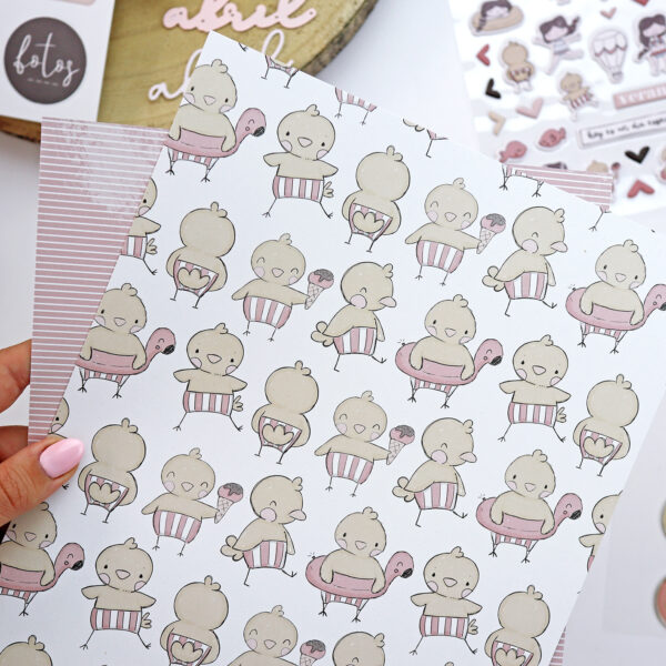 Set dos láminas Libertad Verano, para scrapbooking y manualidades creativas. Diseño de Alúa Cid